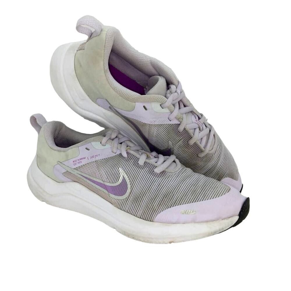 NIKE DOWNSHIFTER 12 Jr. Girls Violet/Gray Running Sneakers- Size: 5 1/2Y